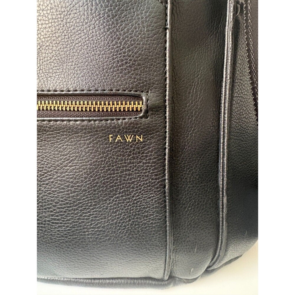 Fawn Design Diaper bag Black Faux Leather Diaper Bag Backpack Original *GUC* - Picture 3 of 9
